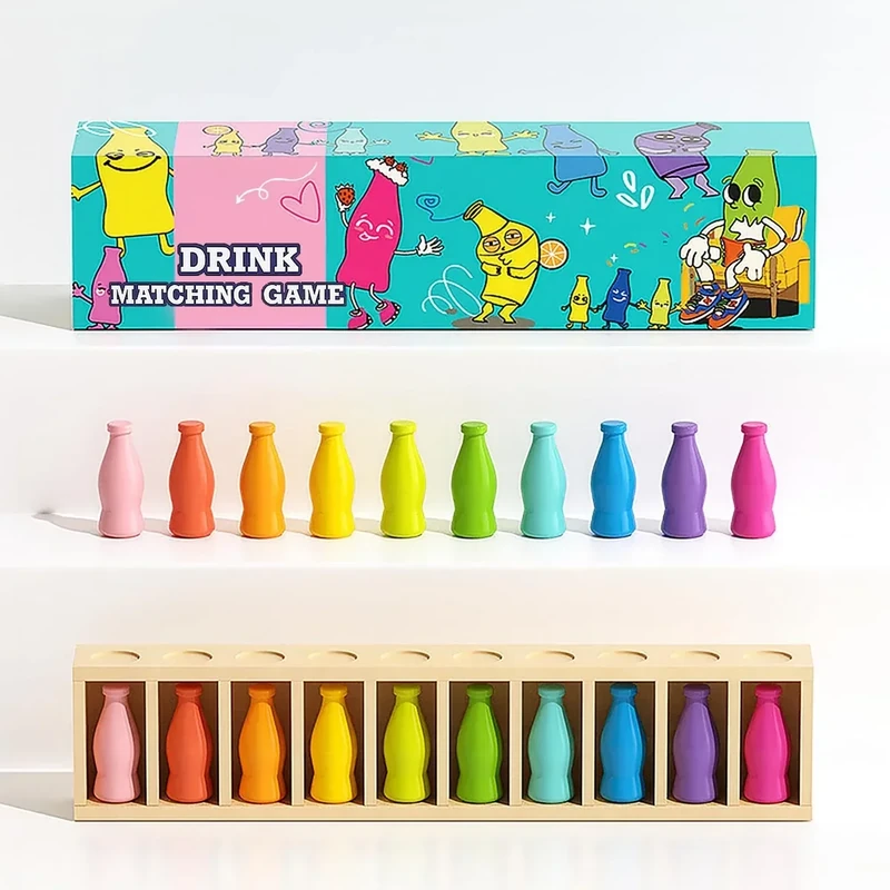 Trozihn Bottle Color Match Game, Fun Family Board Game for Kids 8-12, 2-4 Player Bottle Collision Game for Kids and Adults, Perfect for Travel Camping Holidays Party Night