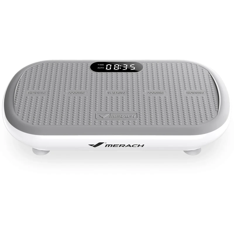 MERACH Vibration Plate Exercise Machine, Vibration Plate 440 Lbs Capacity, Bluetooth and Silicone Pedal, Stimulate Deep Fat, Vibration Plate for Lymphatic Drainage, Vibrating for Weight Loss (White)