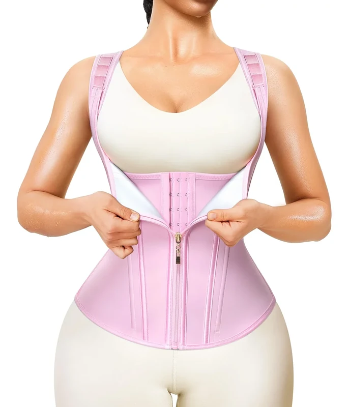 Junlan Waist Trainer for Women - Sauna Suit Sweat Vest for Working Out(Pink,5X-Large)
