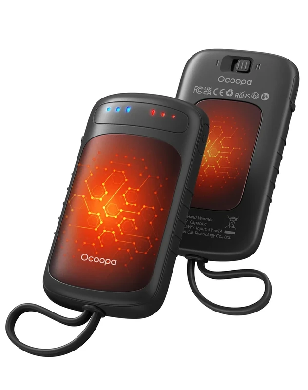 OCOOPA Dual-Sided Hand Warmers Rechargeable 2 Pack, Stocking Stuffers for Men Women Teens Boys Girls, White Elephant Gifts for Adults, Gifts for Men Wp, Heated Gloves Must Have, Hunting Essentials