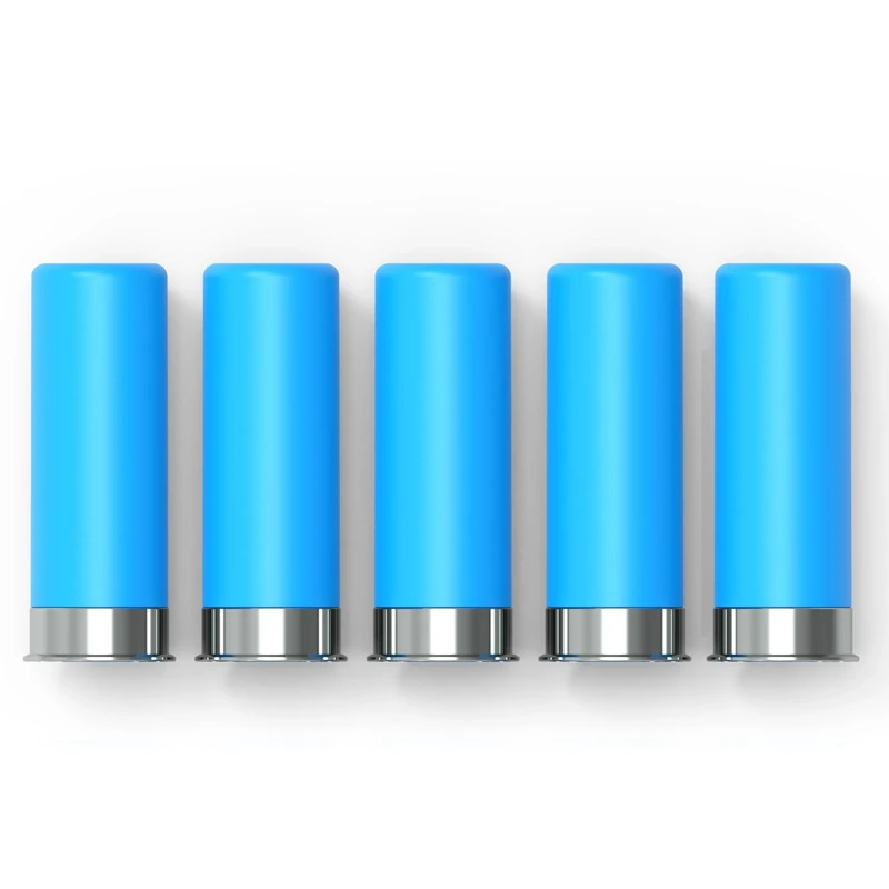FIREGOWIN Pro 12GA Dummy Rounds – Training Snap Caps, Reusable Dry Fire Training Round with Rubber Primers -Blue Type 5 Pack