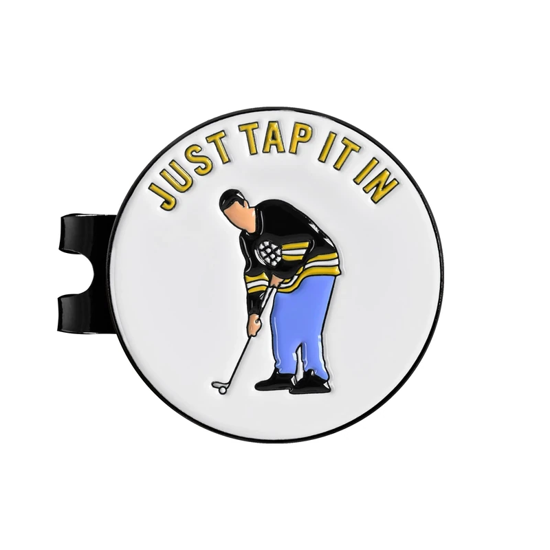 ZEETY Funny Golf Ball Marker with Magnetic Hat Clip – Golf Accessories for Men and Women, Great Golf Gift for Players with Attitude (JUST TAP IT in)