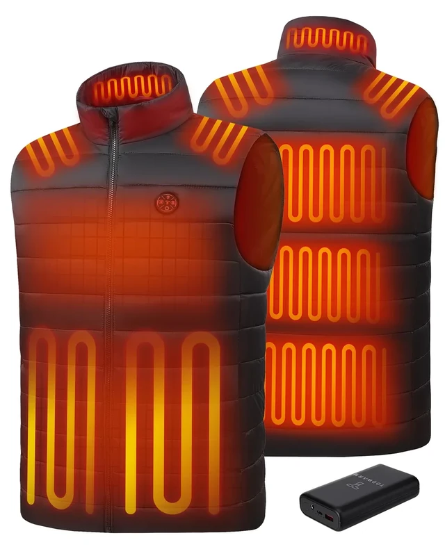 TODWARM Men Heated Vest with Battery Pack Included 16000mAh/7.4V | Electric Heating Vests 15-Zone Warm for Winter, M