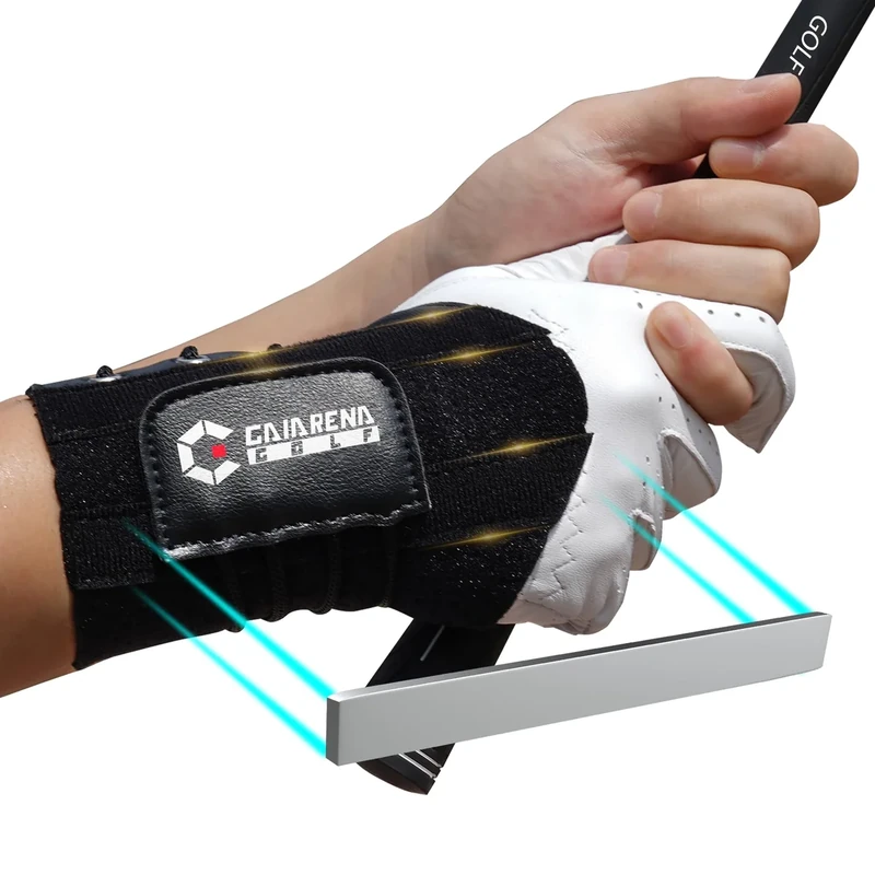 GAIARENA Golf Wrist Brace Wrist Hinge Swing Aid, Efficient Golf Swing Training Equipment to Correct Wrist’s Angle & Develop Muscle Memory for Beginner Golfers Black, XL Size(Left-Handed Golfer)