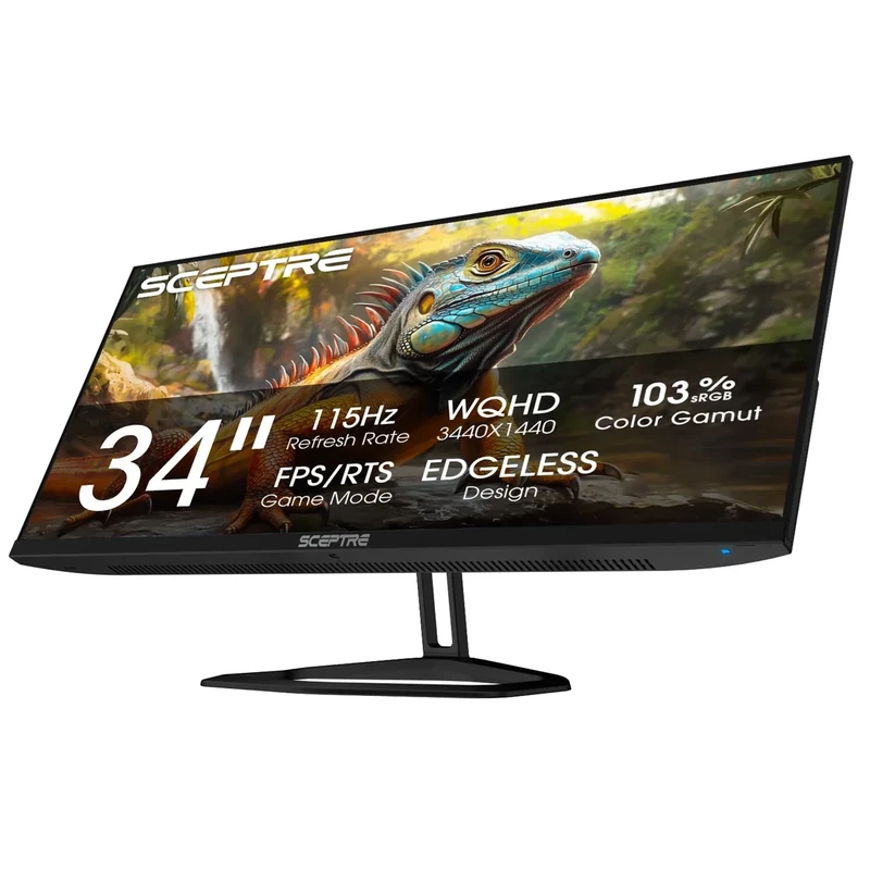 Sceptre 34" Prime Ultrawide Monitor - 3440x1440, 115Hz, 103% sRGB, Machine Black 2026
