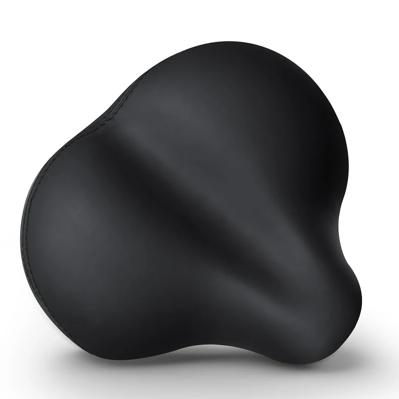 Xmifer Noseless Oversized Bike Seat, Comfortable Bike Seat - Waterproof Leather Bicycle Seat with Extra Padded Memory Foam - Bicycle Seat for Men/Women (Black)