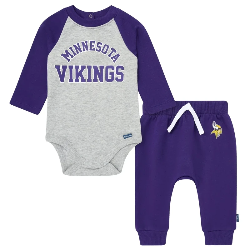 Gerber Baby NFL Onesie Bodysuit and Jogger Set, Vikings, 6-9 Months