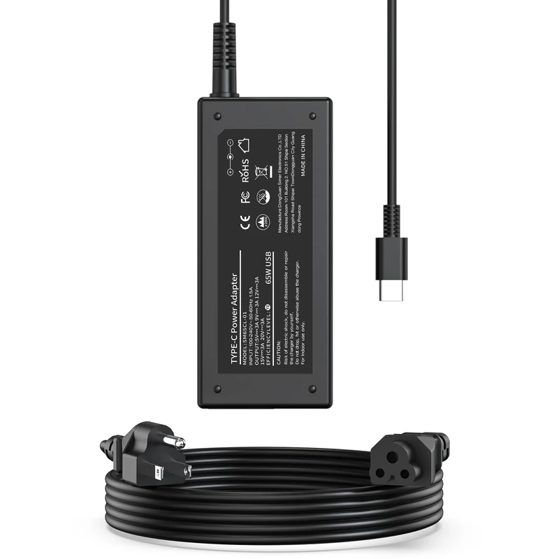 Chromebook Charger, 65W USB C Laptop Charger Compatible with HP Lenovo Dell Asus Acer Samsung Google Chromebook Fast Charging Type C