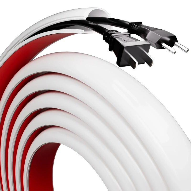 MUSRCYIO 39" Cord Hider - Side-Opening Adhesive Cover for 2-3 Cords