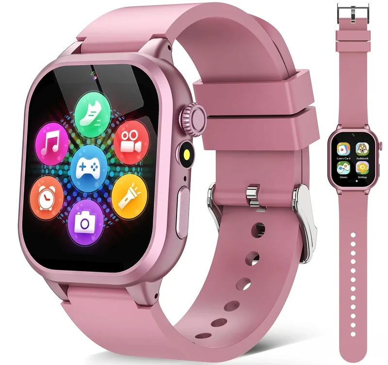 Semloo Kids Smart Watches for Girls Boys Toys Ages 4-12 with 30+ Games Video Recorder Music Alarm Clock Learning Card HD Touchscreen 4 5 6 7 8 Year Olds Birthday Gift