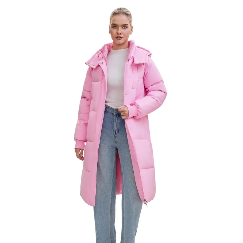 PUFFIT Long Puffer Jacket for Women,2025 Thickened Winter Coat Hooded with Deep Pockets, Ladies Warm Winter Jacket