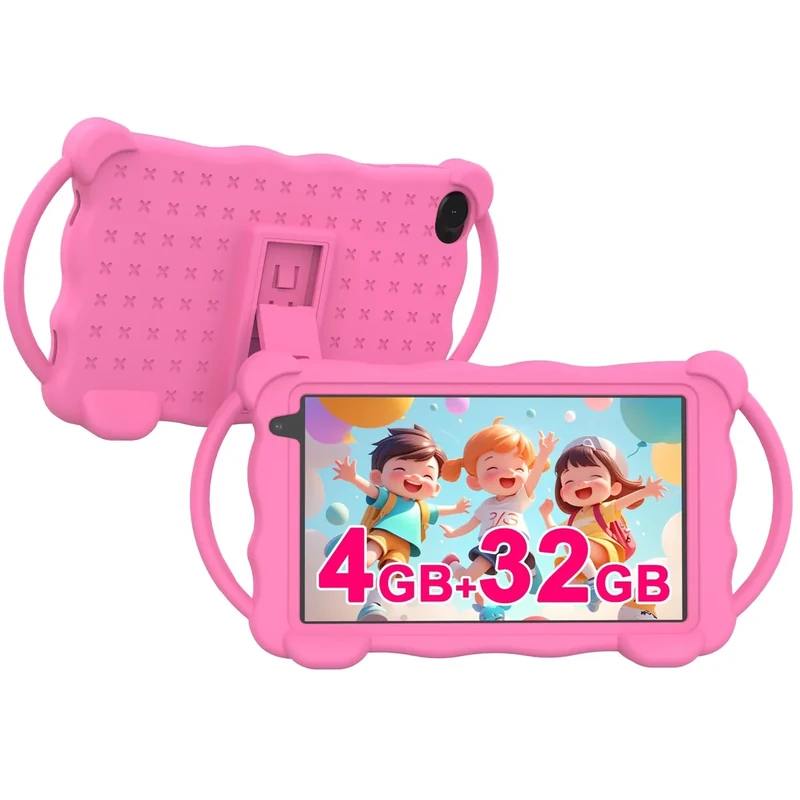 Nyxolaria Kids Tablet 7 inch for Children,32GB ROM Toddler Learning Tablet with Protective Case,Pre-Installed Educational Apps, Parental Control,Gift for Boys and Girls. (Pink)