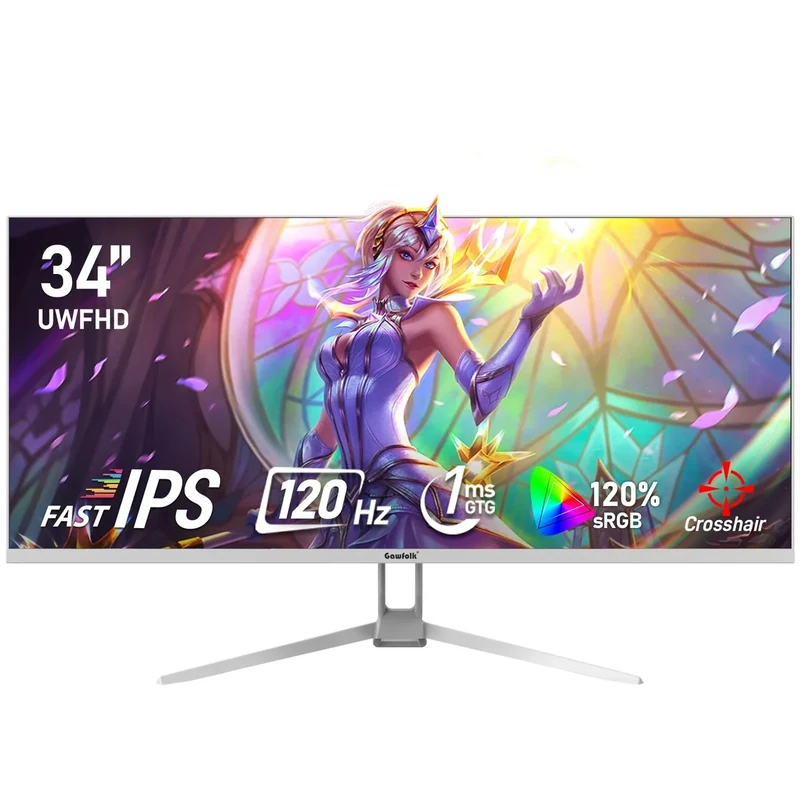 Gawfolk 34-Inch IPS Ultrawide 120Hz Monitor - 2560x1080, 120% sRGB