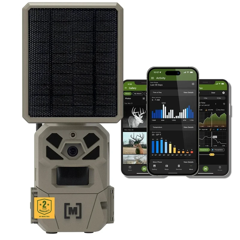 Moultrie Edge Solar Cellular Trail Camera - Integrated Solar Panel with Battery - 40MP - 1080p Video - Night Vision - Multi-Carrier LTE Auto-Connect - Built-in Memory - 0.4s Trigger Speed - Image 1