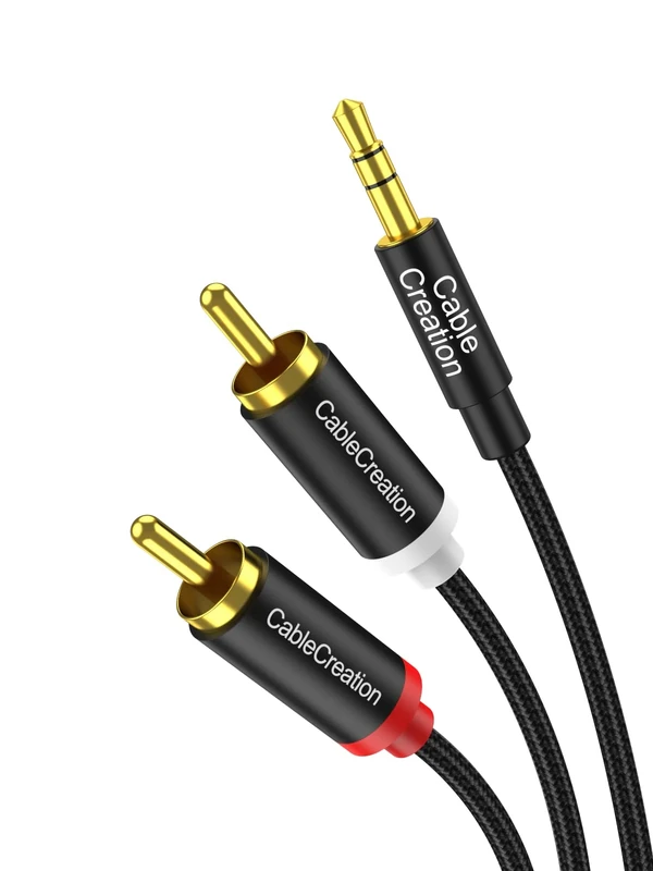 CableCreation RCA to 3.5mm Audio Cable 3.3FT, 3.5mm Male to 2RCA Male Stereo Y Splitter HiFi Sound Audio Cord Compatible with Echo Dot, Smartphone, MP3, Tablet, Stereo Receiver, Car, Speaker, HDTV