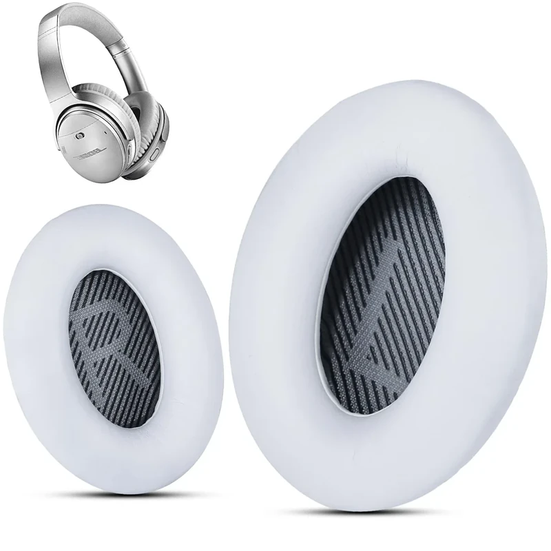 Krone Kalpasmos White Ear Pads for Bose QC35, QC25, QC2 - Leather