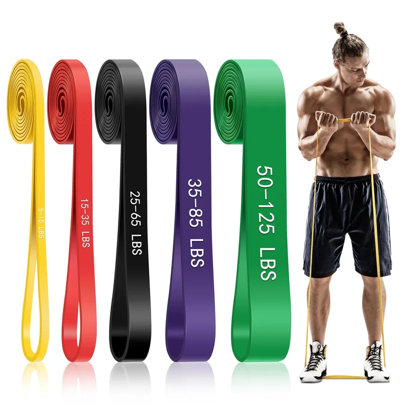 Pull Up Assistance Bands, 5-Level Resistance Bands for Working Out, Pull Up Bands for Men & Women, Exercise Bands for Full-Body Training, Fitness, Physical Therapy, Stretch Workout Bands at Home, Gym