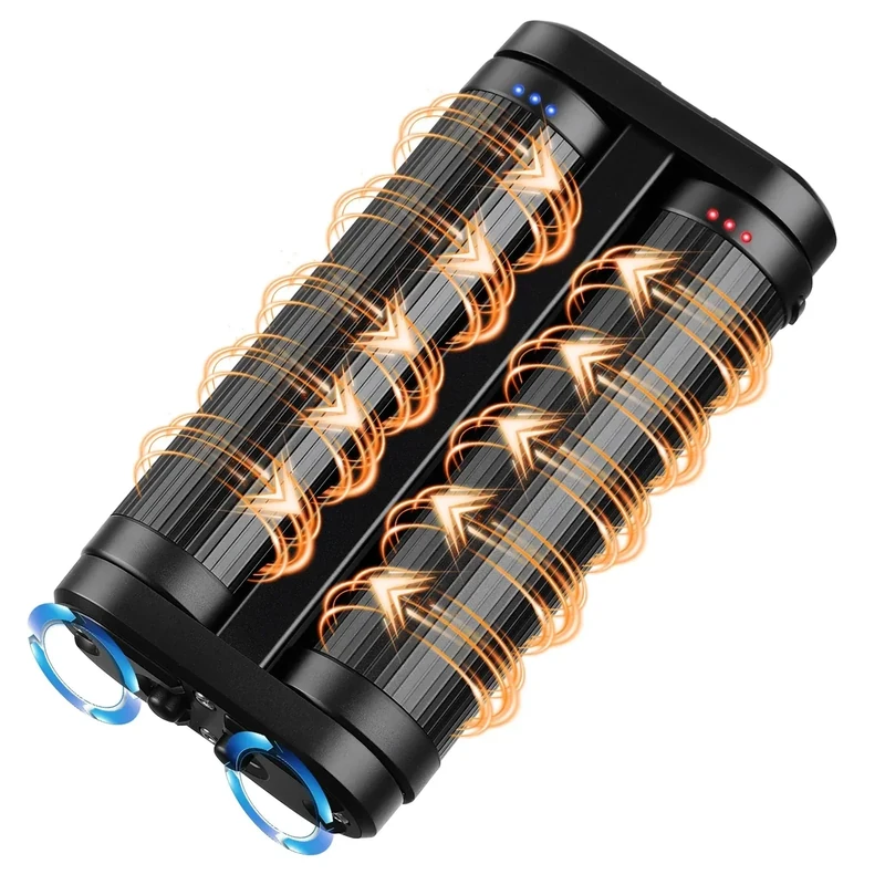 2-in-1 Rechargeable Hand Warmer & Handheld Massage Roller | 3 Heat Settings Detachable Dual Cylinders | Stress Relief Fidget Tool, Fidget Toy, Camping, Travel, Indoor & Outdoor Use, Gifts Idea