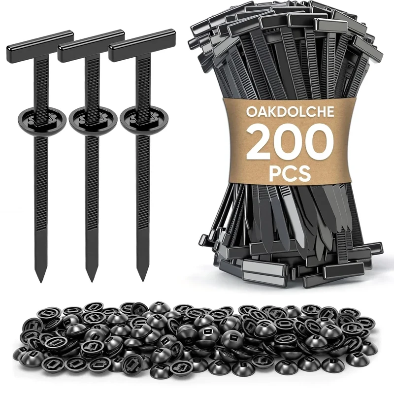 OAKDOLCHE 200pcs Nylon Cable Tie Buckles Self-Locking Zip Ties for Car