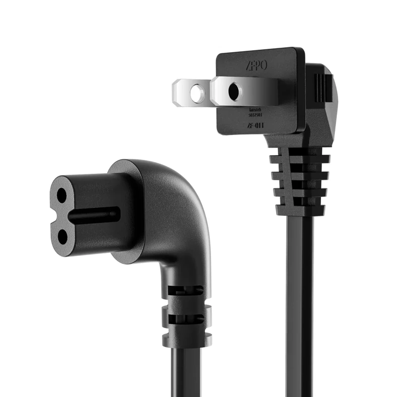 Superer 12 ft L-Shaped TV Power Cord - ETL Listed, fits Samsung LG