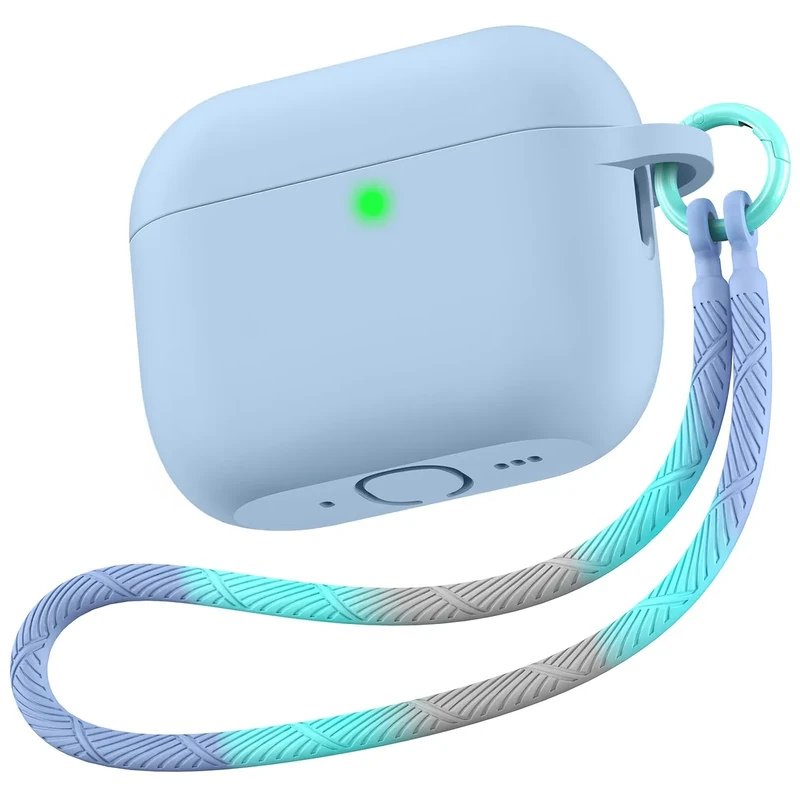 Matekxy AirPods Pro 3 Case - Silicone Cover with Lanyard, Blue