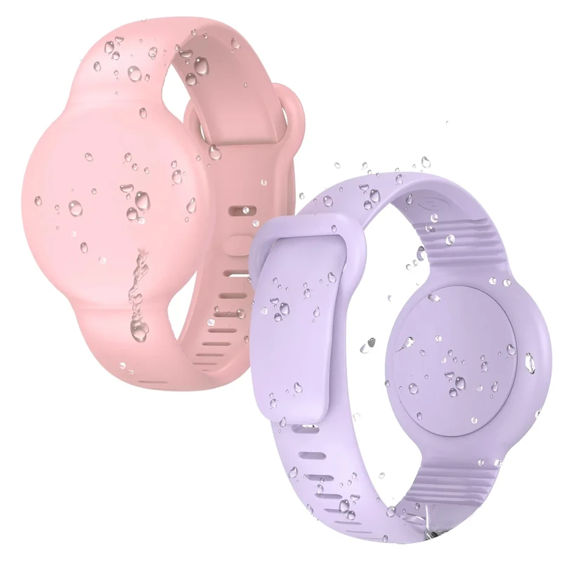 2 Pack for AirTag Bracelet for Kids Compatible with Apple AirTag (1st & 2nd Generation), Adjustable, Waterproof Silicone Air Tag Bracelet Kids Wristband Secure Holder for Toddler Child