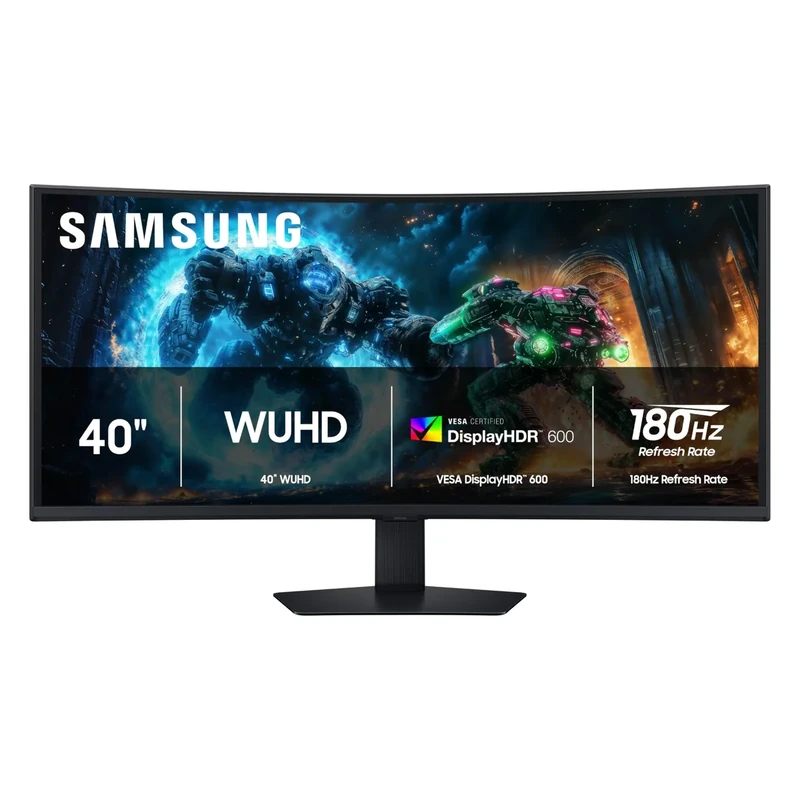 SAMSUNG 40” Odyssey G7 (G75F) WUHD Resolution, 180Hz, Curved Gaming Monitor, 1ms Response Time (GtG), VESA DisplayHDR™ 600, AMD FreeSync™ Premium Pro, LS40FG75DENXZA, 2025