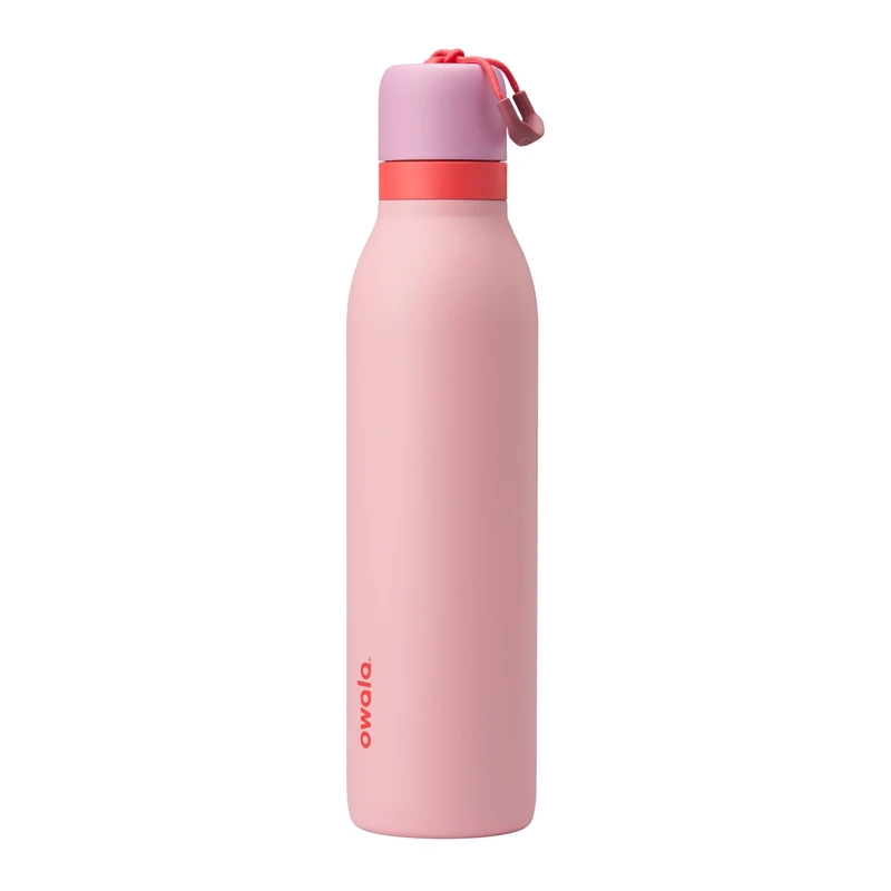 Owala FreeSip Twist Insulated Stainless Steel Water Bottle with Straw for Sports and Travel, BPA-Free, 24-oz, Angel Food Cake