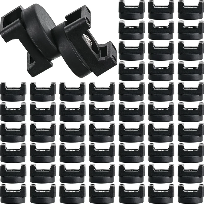Yookeer 60 Pcs Magnetic Zip Tie Mount Base Black Magnetic Cable Clips Wire Holder Multipurpose Cable Ties Management Base Electrical Supplies for Wire (22 mm)