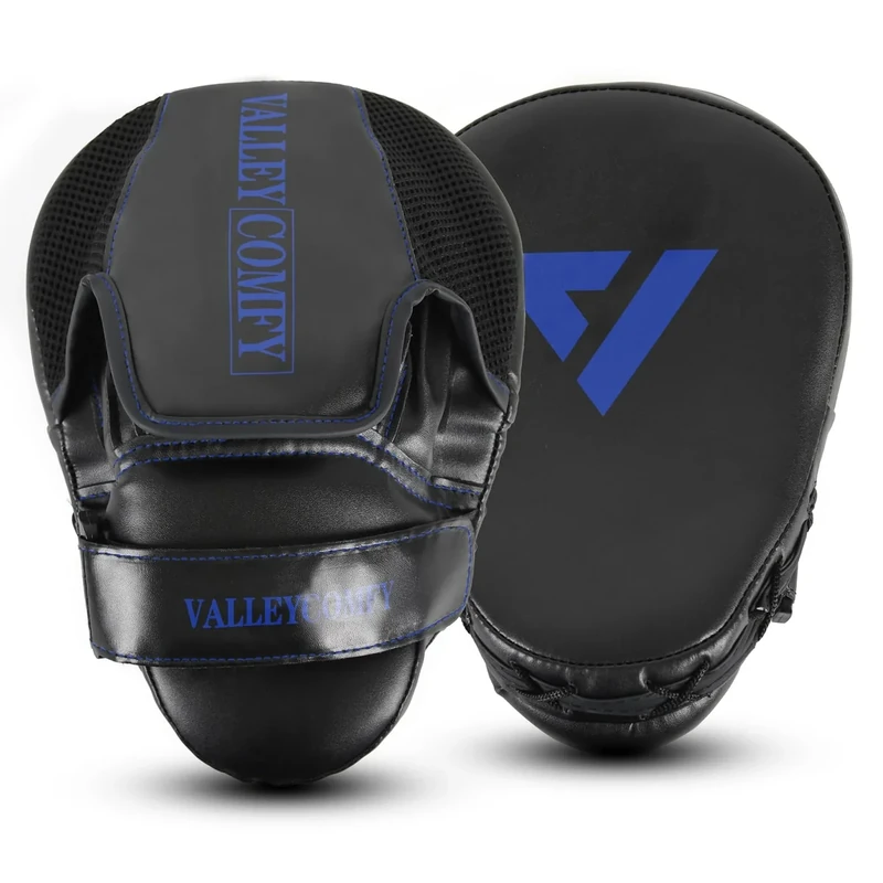 Valleycomfy Boxing Pads Curved Focus Punching Mitts for Men,Ideal for Training,Muay Thai,Kickboxing,Martial Arts,Blue