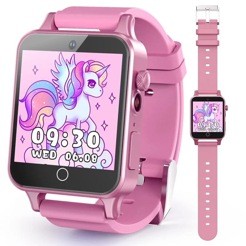 MOTCTQVD Kids Smart Watch 5-12 - HD Camera, Touchscreen, 30 Games