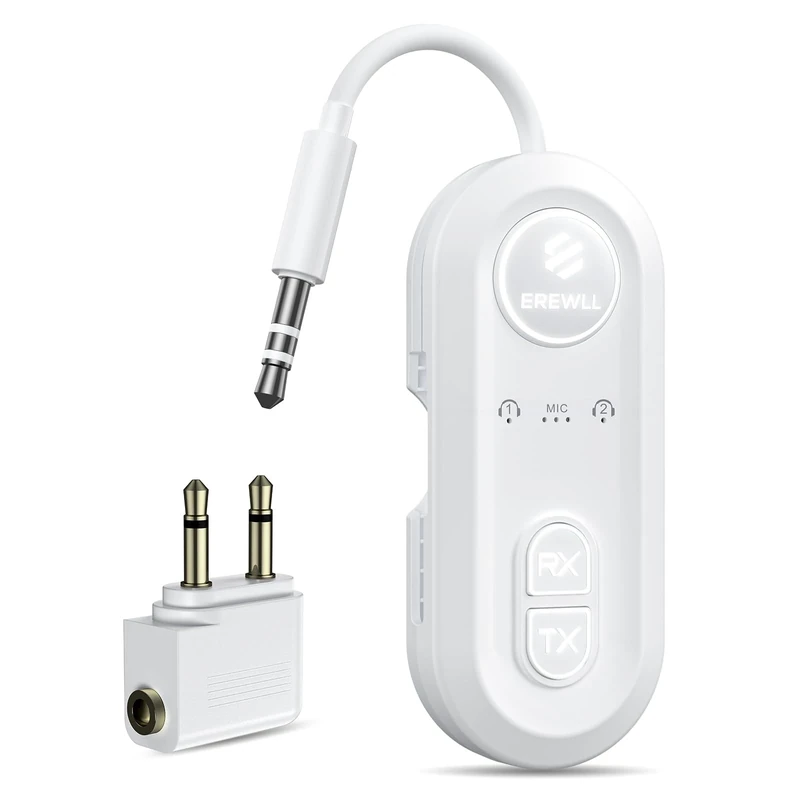 Erewll Bluetooth 5.4 Adapter - aptX Adaptive, AirPods, TV & Inflight