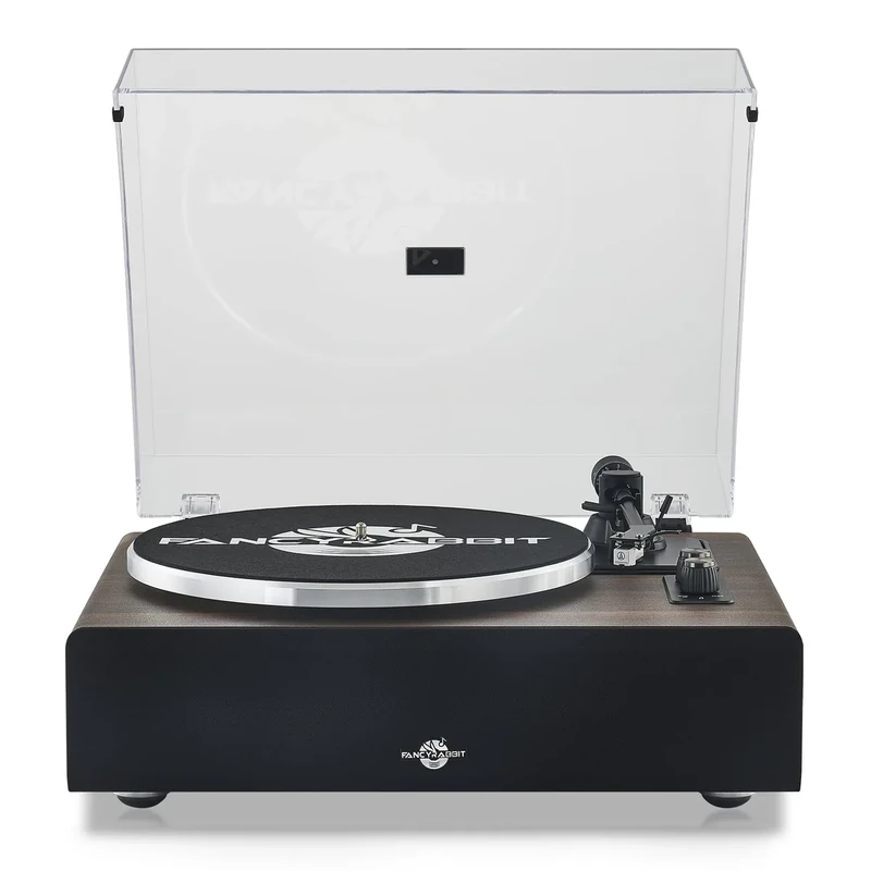 FancyRabbit Record Player with Speakers 33/45 RPM Turntable Blackwood