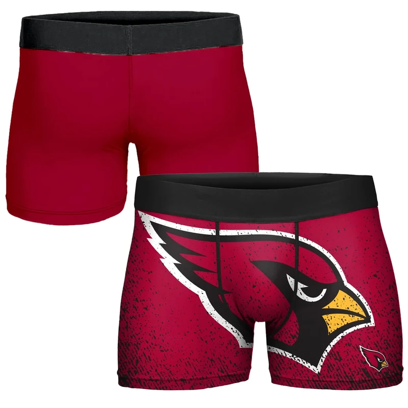 FOCO NFL Men's Officially Licensed Team Color Primary Logo Football Fan Essential Boxer Briefs Underwear - Arizona Cardinals - Medium