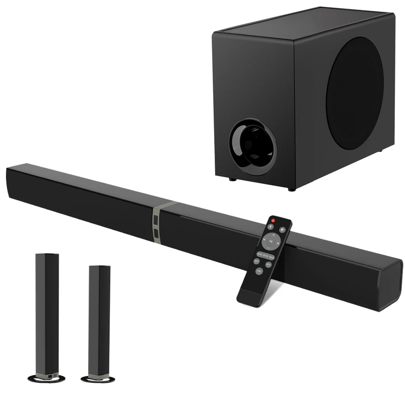 MZEIBO 120W Sound Bar with Subwoofer - Bluetooth 5.3, ARC, Optical