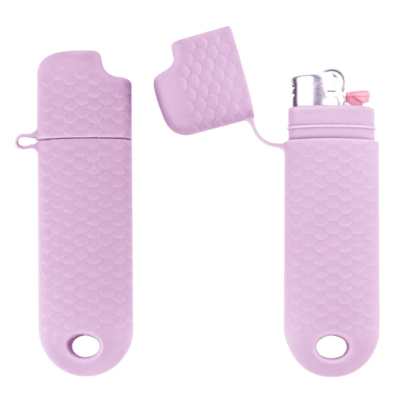 5 Pcs Waterproof Lighter Case Cover Holder for BIC Regular Lighters Sleeve Type J6 Outdoor Survival Multipurpose Seal Lighter Pouchfor Hiking and Camping (Light Purple, 5)
