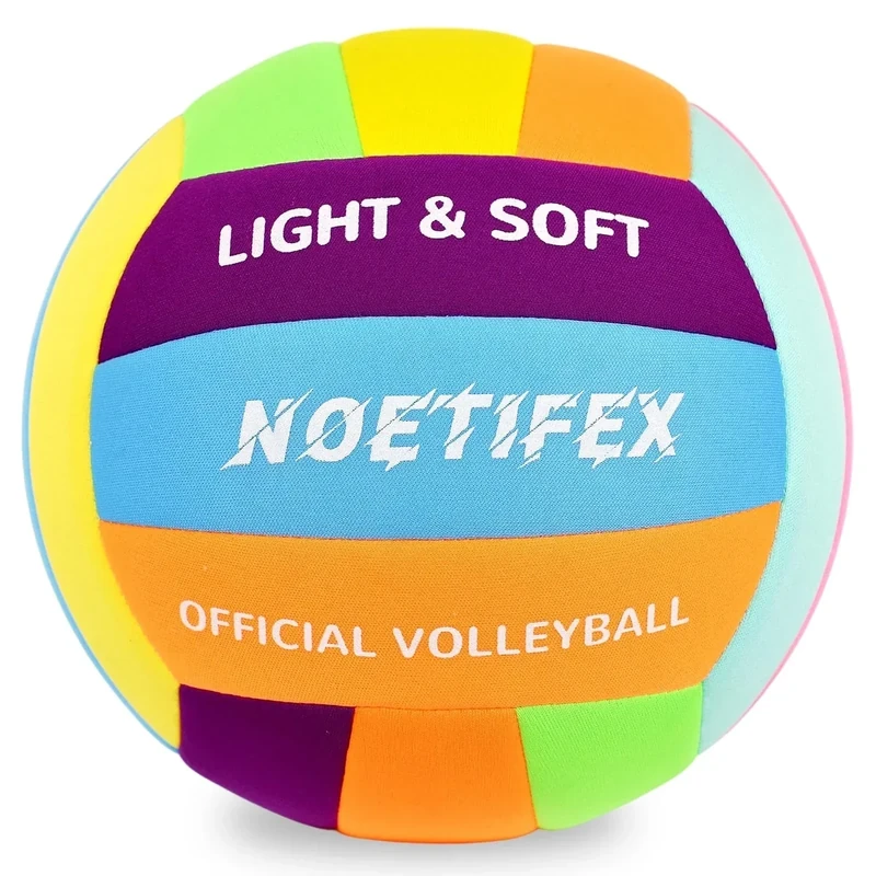Noetifex Soft Volleyball-Super Soft Fabric Light Volleyball for Indoor Practice Safe and Quiet Kids Youth Beginners House Yard Training Practice Games(Deflated)