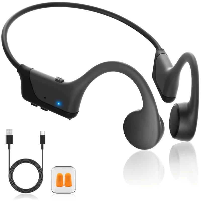 SUNGDOGIN Bone Conduction 5.4 Open-Ear Headphones - 12H Playtime, Waterproof