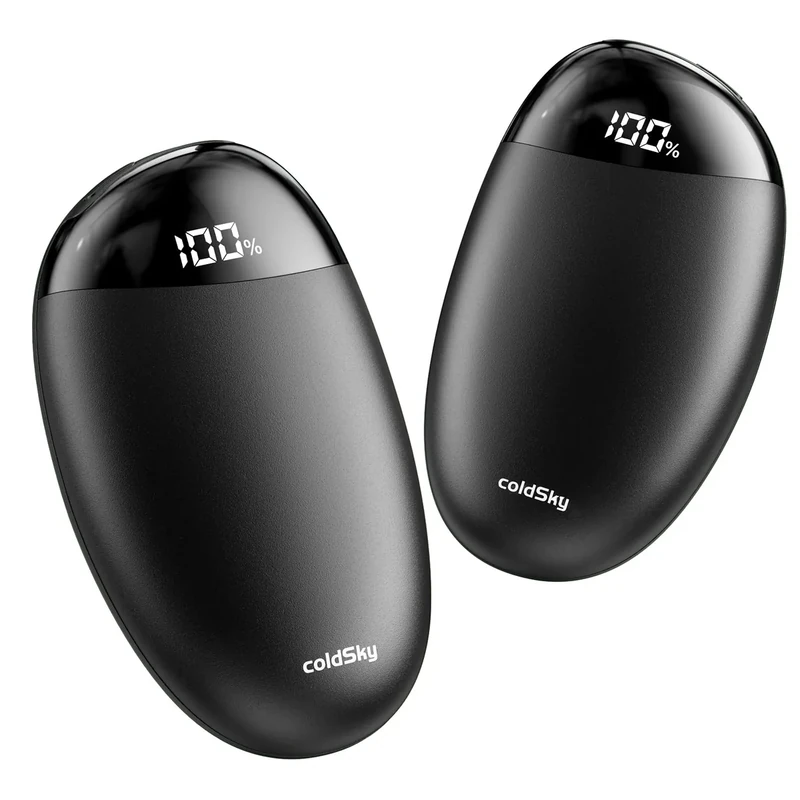 coldSky Hand Warmers Rechargeable 2 Pack with Display Screen, 2-in-1 Magnetic Wireless Electric Hand Warmers Portable Pocket Heater Gift for Women & Men