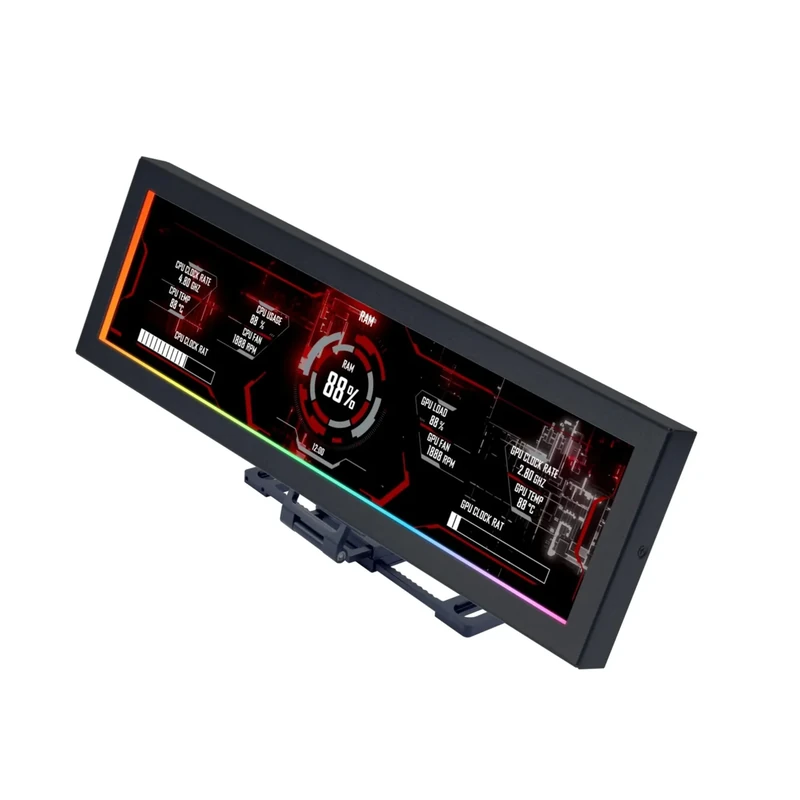 Lian Li SM088X 8.8" ARGB Mini Monitor - Adjustable Mount, Temp Display - Image 1