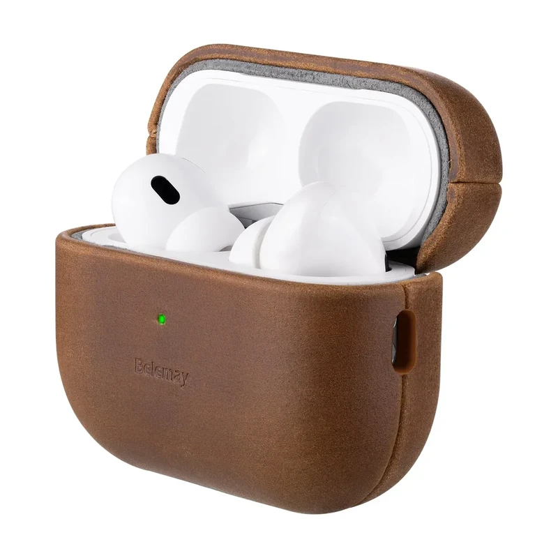 Belemay Crazy Horse Leather Case for AirPods Pro 3 - Two-Tone