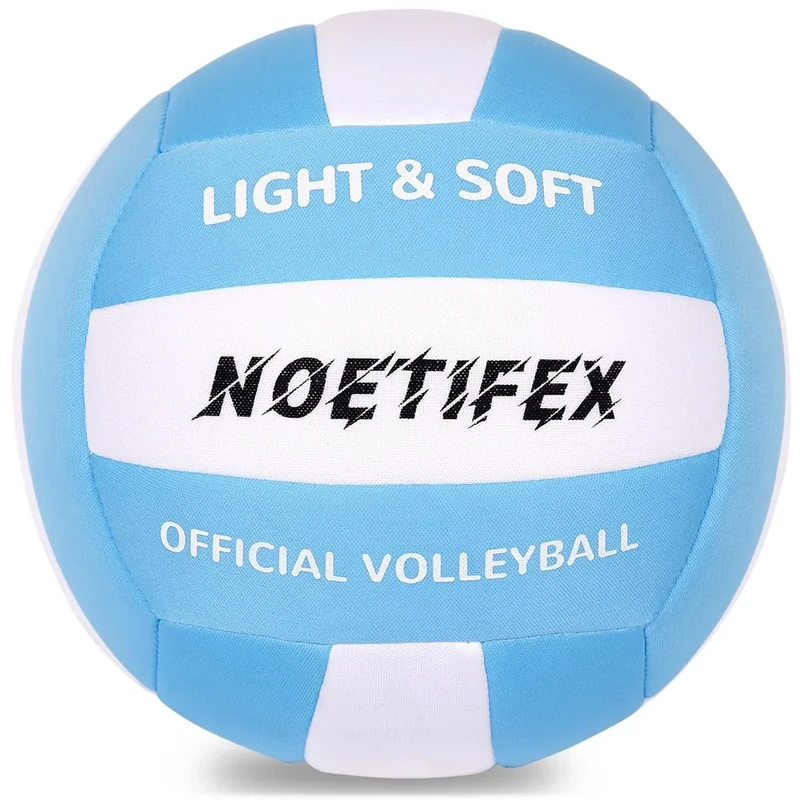 Noetifex Soft Volleyball-Super Soft Fabric Light Volleyball for Indoor Practice Safe and Quiet Kids Youth Beginners House Yard Training Practice Games(Deflated)