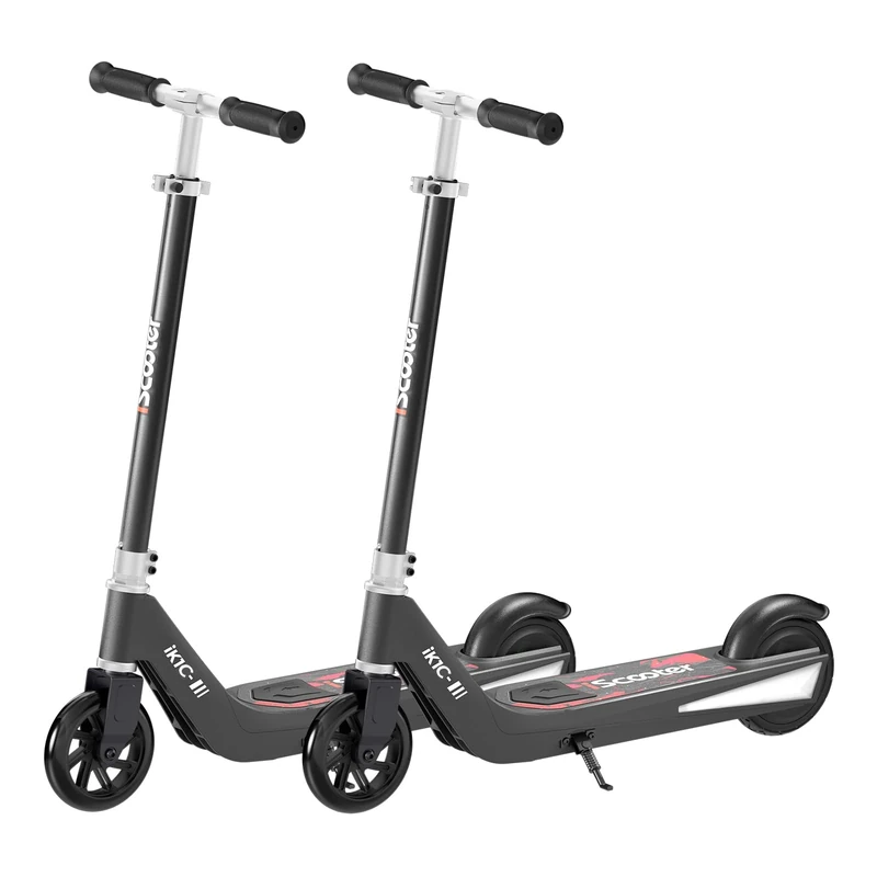 iScooter iK1 Electric Scooter for Kids Aged 6-10, Adjustable Speed & Height, Magnetic Safe Charging, Colorful Flashing Wheels & Deck Lights,110 LBS