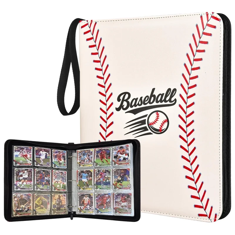 ULLTOON Baseball Card Binder 9 Pocket, 1080 Pockets Trading Card Binder with Zipper, Portable Collector Card Album Storage Organizer for Sports Cards, Game Cards, Gifts for Kids