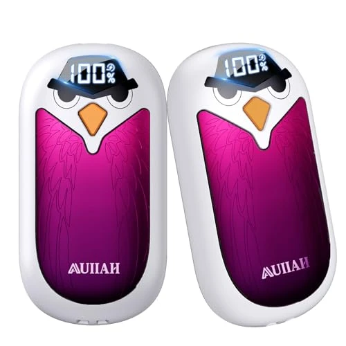 Hand Warmers Rechargeable 2 Pack with LED Display, 4 Heat Settings & Fast Heating, Portable Electric Hand Warmers for Camping Hunting Commuting, Valentine's Gifts for Men Women