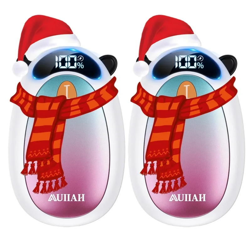 AUIIAH Hand Warmers Rechargeable with LED Display Magnetic 2 Pack, 4 Levels Heat, Portable Electric Hand Warmers Gifts for Christmas, Men, Women, Raynaud, Football, Camping, Hunting, Golf