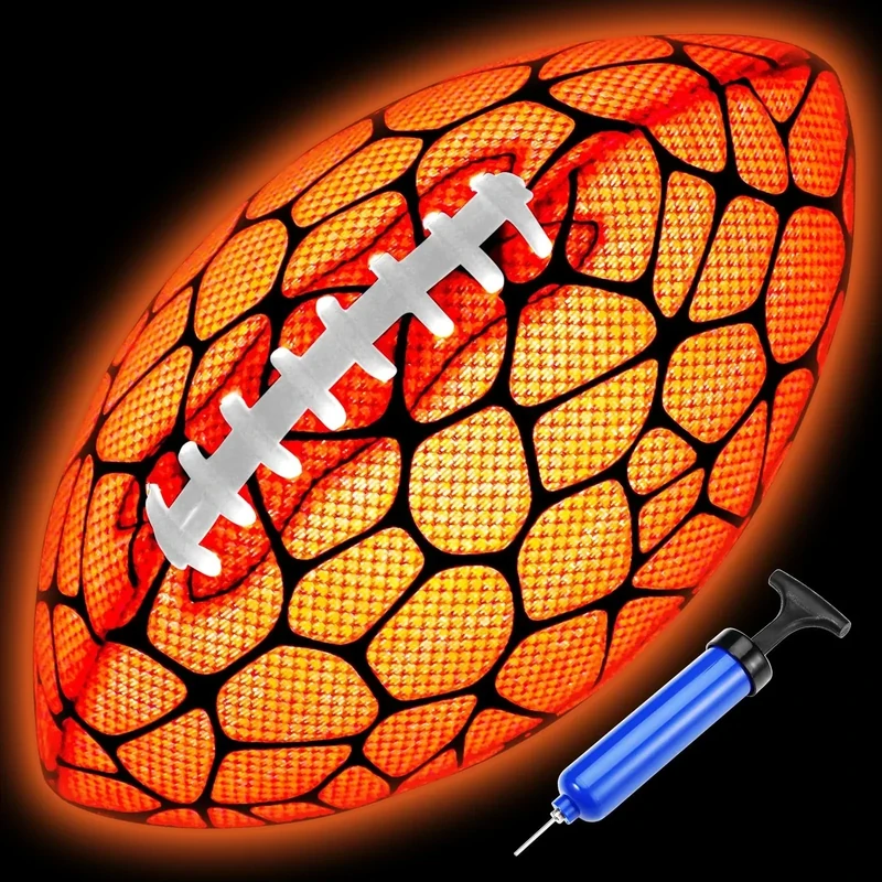 Jasonwell Glow in The Dark Football - Strong Grip Light Up Football Toy Stuff Gift Outdoor Sports Ball for Boys Kids Teen Junior Youth Adult Christmas Birthday Gifts for Ages 6-8 8-12 13+ Year Old