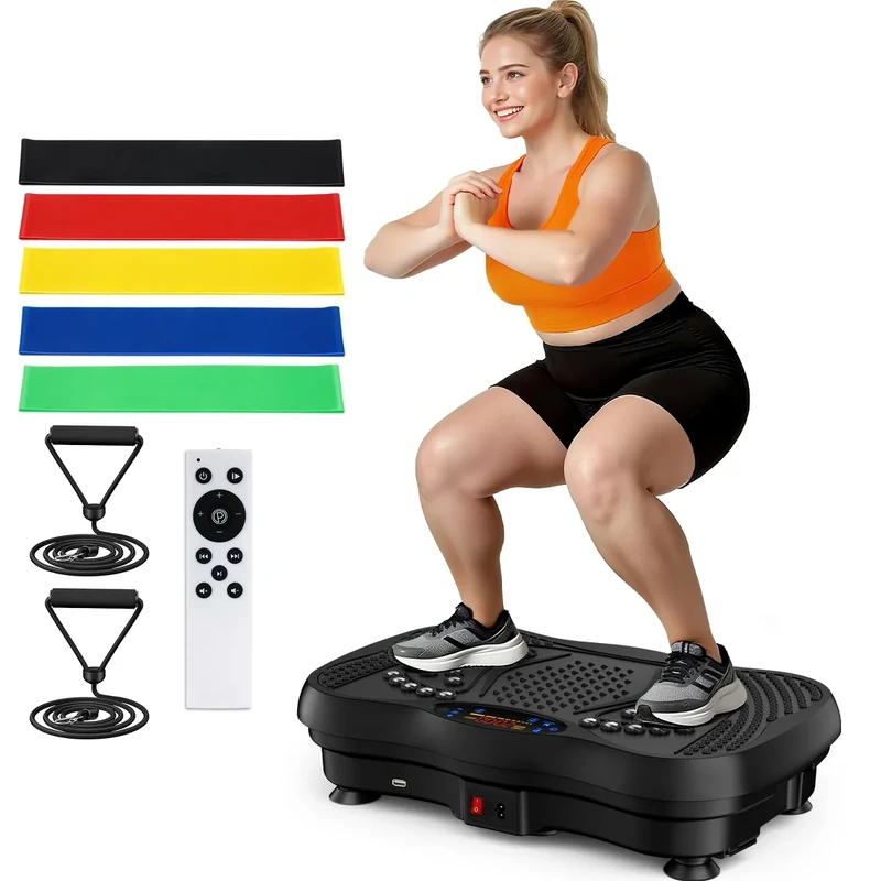 Vibration Plate Exercise Machine, 130 Levels Full Body Workout Vibrating Plate for Lymphatic Drainage Weight Loss, 450 Lbs Capacity Shake Fitness