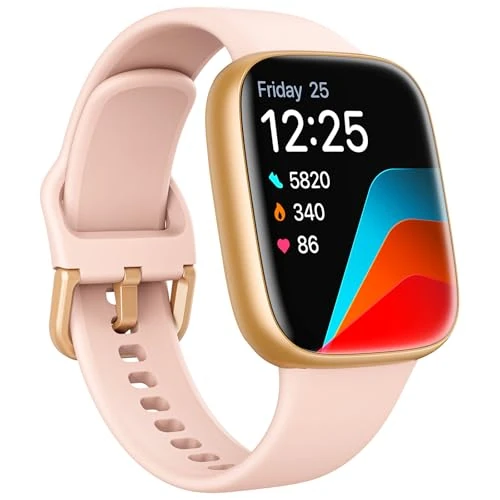 Fitpolo Smart Watch for Women, 1.85" AMOLED Fitness Tracker with Bluetooth Call, Heart Rate/Sleep/SPO₂ Monitor, 100+ Sports Modes, 3ATM Waterproof Smartwatch for Android/iPhone, Includes 2 Bands