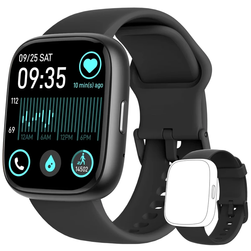 Smart Watch for Women Men Android & iPhone [2 Bands, 44mm case], Alexa Built-in, 1.83'' Smartwatch Make/Answer Call, HR SpO2 Sleep Stress Monitor Fitness Tracker, IP68 Waterproof Step Counter Watch